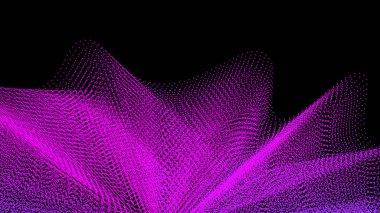 Parlak geometrik çizgileri olan koyu mavi soyut bir zemin. Modern parlak mavi çizgiler deseni. Fütürist teknoloji kavramı soyut dalga koyu