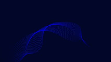 Kopya alanı olan mavi soyut dalga arkaplanı ve Soyut Dalga Çizgisi Parçacık Teknolojisi Arkaplanı