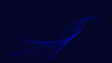 Kopya alanı olan mavi soyut dalga arkaplanı ve Soyut Dalga Çizgisi Parçacık Teknolojisi Arkaplanı