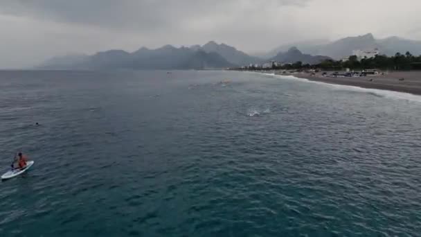 Mayo 2023 Antalya Turquía Masa Comienza Nadar Aguas Abiertas Imágenes — Vídeo de stock