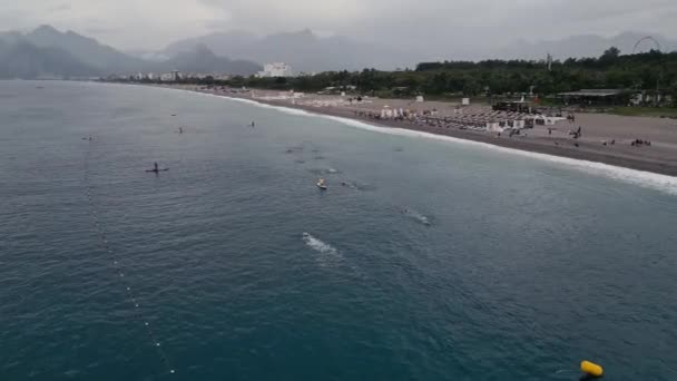 Mayo 2023 Antalya Turquía Masa Comienza Nadar Aguas Abiertas Imágenes — Vídeos de Stock