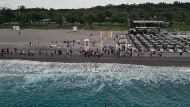 Mayo 2023 Antalya Turquía Masa Comienza Nadar Aguas Abiertas Imágenes — Vídeos de Stock