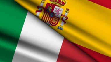 İtalya ve İspanya 'nın İki Bayrağı ile Yüksek Kalite