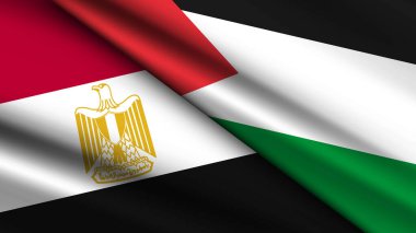 Mısır ve Filistin 'in İki Bayraklı Yüksek Kaliteli Geçmişi