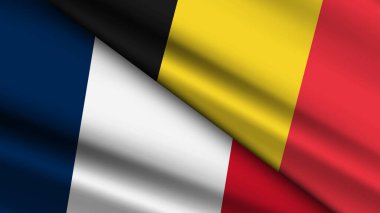 High Quality background with Two Flags of Belgium and France clipart