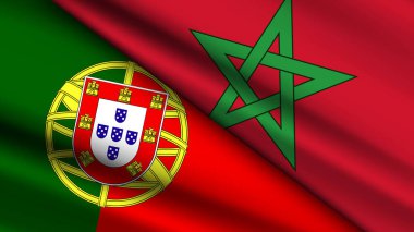 Fas ve Portekiz 'in İki Bayraklı Yüksek Kaliteli Geçmişi  