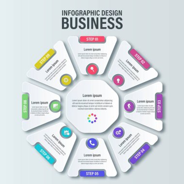 Elementlerin Infographic Tasarım Vektörü İş Pazarlaması için kullanılabilir