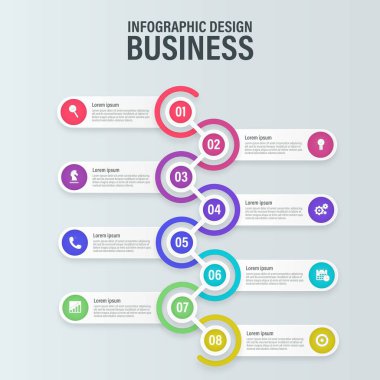 Elementlerin Infographic Tasarım Vektörü İş Pazarlaması için kullanılabilir