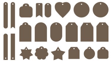 Boş Çıkartma ve Etiket Çerçeveleri Tek Renkli Arkaplanda Ayrı Ayarlandı