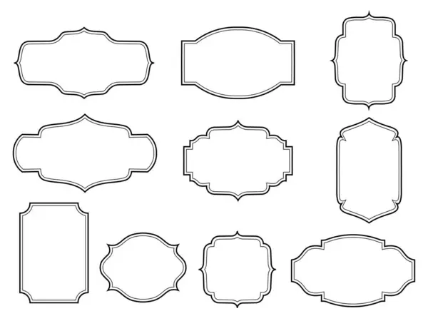 Boş Çıkartma ve Etiket Çerçeveleri Tek Renkli Arkaplanda Ayrı Ayarlandı