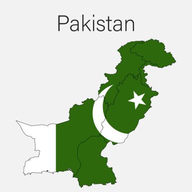 Bölgeler, Eyaletler ve Bayraklı Ulusal Ülke Haritası