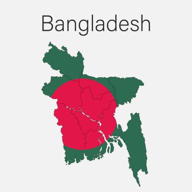 Bölgeler, Eyaletler ve Bayraklı Ulusal Ülke Haritası