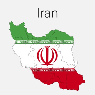 Bölgeler, Eyaletler ve Bayraklı Ulusal Ülke Haritası