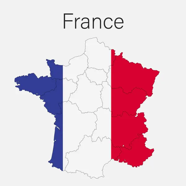 Bölgeler, Eyaletler ve Bayraklı Ulusal Ülke Haritası