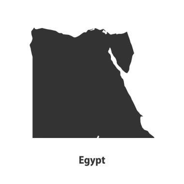 Mısır 'ın yüksek kaliteli siluet haritası Beyaz Arkaplanda izole edildi