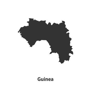 Beyaz arka planda izole edilmiş yüksek kaliteli Gine haritası