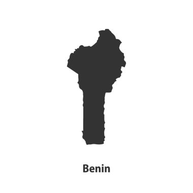 Benin 'in yüksek kaliteli siluet haritası Beyaz Arkaplanda izole edildi