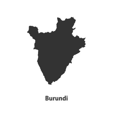 Beyaz Arkaplanda izole edilmiş yüksek kaliteli Burundi silueti haritası