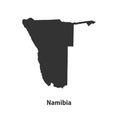 Beyaz Arkaplanda izole edilmiş yüksek kaliteli Namibya silueti haritası