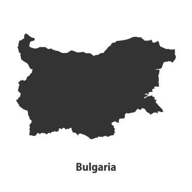 Bulgaristan 'ın yüksek kaliteli siluet haritası Beyaz Arkaplanda izole edildi