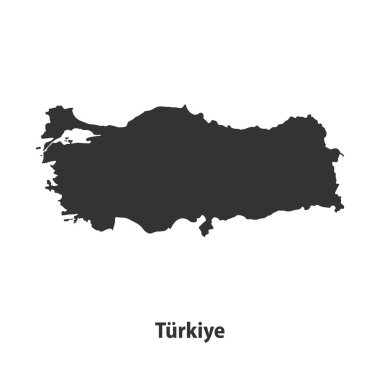 Beyaz arka planda izole edilmiş yüksek kaliteli Türk silueti haritası