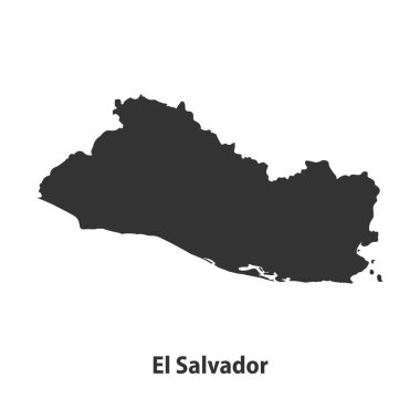 El Salvador 'un yüksek kaliteli siluet haritası Beyaz Arkaplanda izole edildi
