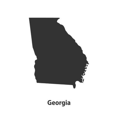 Gürcistan 'ın yüksek kaliteli siluet haritası Beyaz Arkaplanda izole edildi