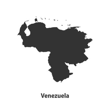 Beyaz Arkaplanda izole edilmiş yüksek kaliteli Venzuela Siluet haritası