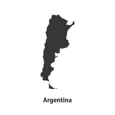 Arjantin 'in yüksek kaliteli siluet haritası Beyaz Arkaplanda izole edildi