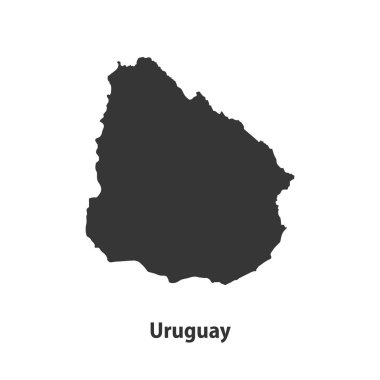 Beyaz Arkaplanda izole edilmiş yüksek kaliteli Uruguay Siluet haritası