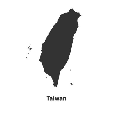Beyaz Arkaplanda izole edilmiş yüksek kaliteli Tayvan Siluet haritası