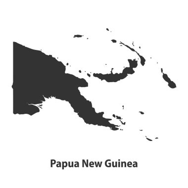 Beyaz arka planda izole edilmiş yüksek kaliteli Papua Yeni Gine haritası