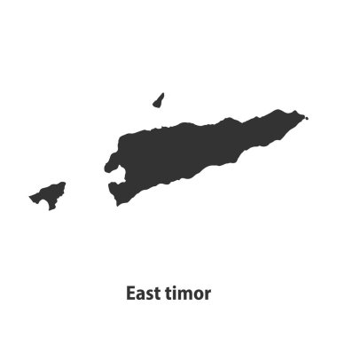 Doğu Timor 'un yüksek kaliteli siluet haritası Beyaz Arkaplanda izole edildi