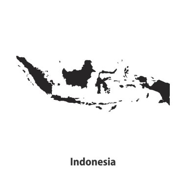 Beyaz Arkaplanda izole edilmiş yüksek kaliteli Endonezya Siluet haritası