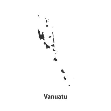 Beyaz Arkaplanda izole edilmiş yüksek kaliteli Vanuatu Siluet haritası