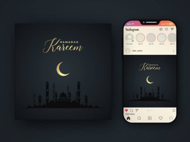 Ramadan Kareem Design with Islamic Theme clipart