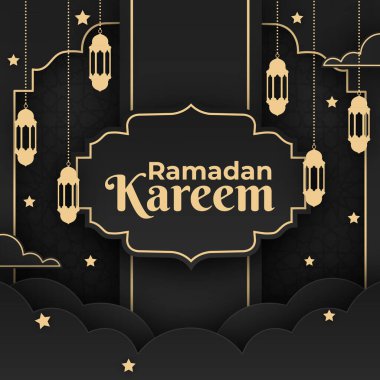 Ramadan Kareem Design with Islamic Theme clipart