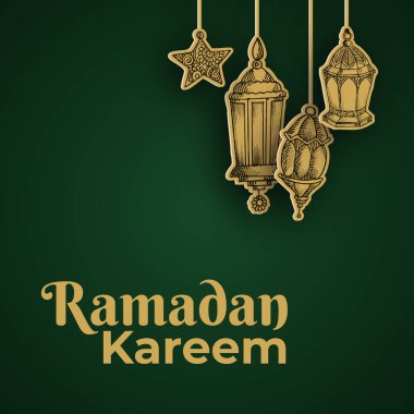 Ramadan Kareem Design with Islamic Theme clipart