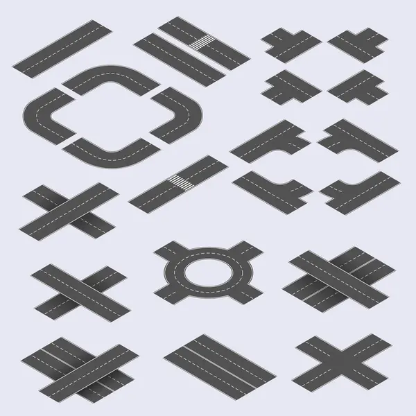 İşaretli Bağlanabilir Asfalt Sokak Yolları Koleksiyonu