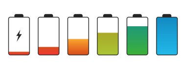 Telefon şarj durumu düz sembolleri ayarlandı