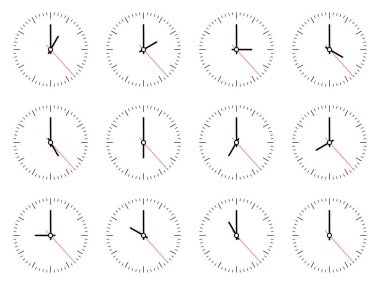 Beyaz arkaplanda duvar saati izole edildi