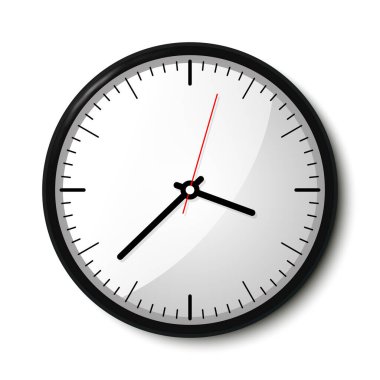 Beyaz arkaplanda duvar saati izole edildi