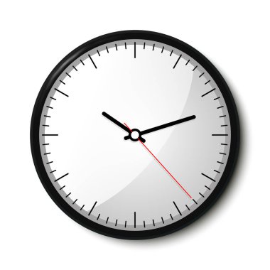 Beyaz arkaplanda duvar saati izole edildi