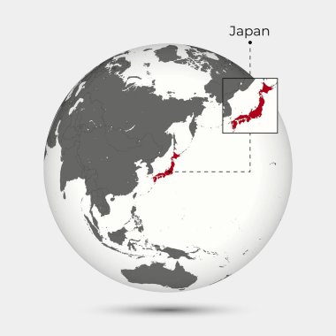 Dünya 'daki Konumu Olan Japonya Haritası