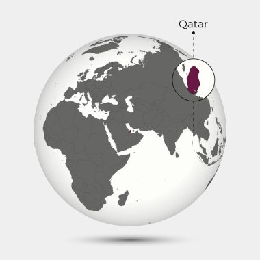 Katar 'ın Dünya' daki Konumu Haritası
