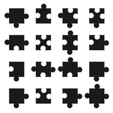 Boş Bulmaca Parçalarının Çizim Vektörü Tasarımı