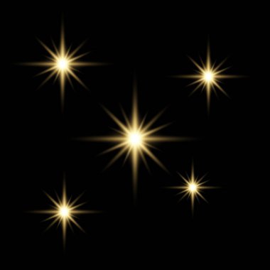 Karanlık Arkaplanda İzole Edilmiş Gerçekçi Işık Patlaması