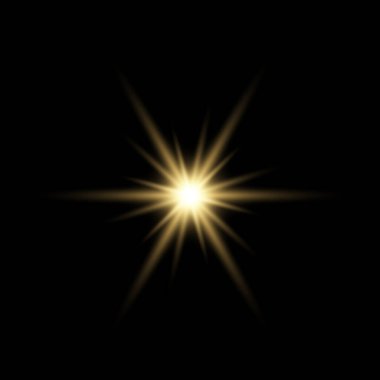 Karanlık Arkaplanda İzole Edilmiş Gerçekçi Işık Patlaması