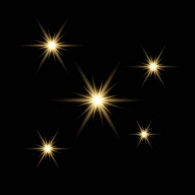 Karanlık Arkaplanda İzole Edilmiş Gerçekçi Işık Patlaması