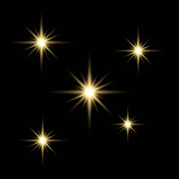 Karanlık Arkaplanda İzole Edilmiş Gerçekçi Işık Patlaması